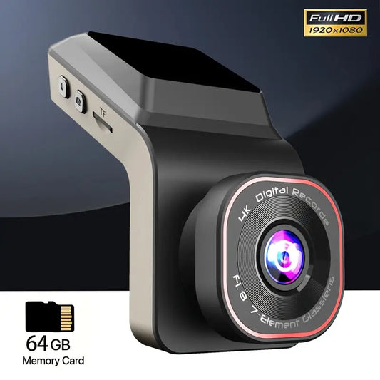 ESPONER Full HD 1920x1080 kamera za automobil sa 5,08 cm mini skrivenim ekranom, širokougaonom lećom, noćnim vidom, automatskim kružnim snimanjem, lakom ugradnjom i memorijskom karticom od 64 GB