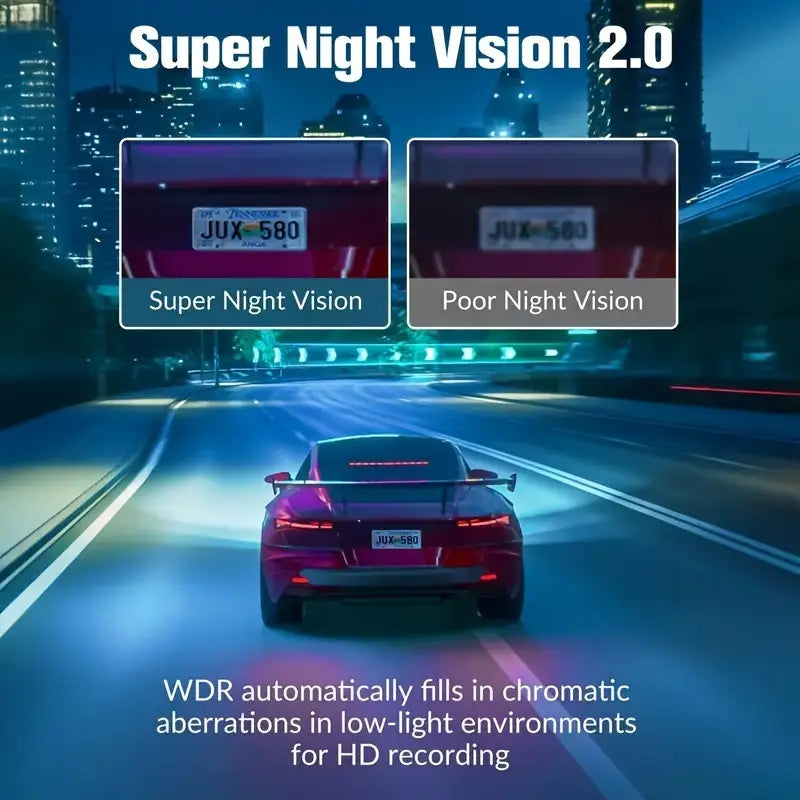 ESPONER Full HD 1920x1080 kamera za automobil sa 5,08 cm mini skrivenim ekranom, širokougaonom lećom, noćnim vidom, automatskim kružnim snimanjem, lakom ugradnjom i memorijskom karticom od 64 GB